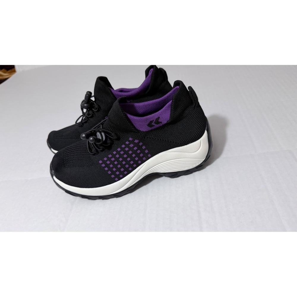 Orthofit Air-Cooled Memory Foam Walking Shoes Black Purple Womens 5 EU 35